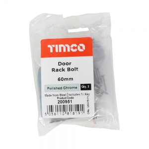 60mm Door Rack Bolts - Polished Chrome Qty Bag 2
