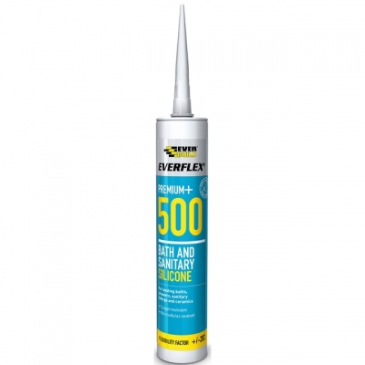 Everbuild Sanitary Silicone 500 Clear 295ml