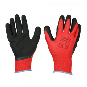 X Large Toughlight Grip Gloves - Sandy Latex Coated Polyester Qty Backing Card 1 Pair