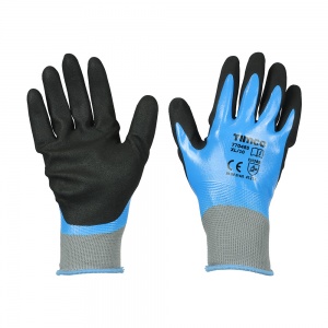 X Large Waterproof Grip Gloves - Sandy Nitrile Foam Coated Polyester Qty Backing Card 1 Pair