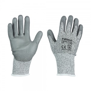 Large High Cut Gloves - PU Coated HPPE Fibre with Glass Fibre Qty Backing Card 1 Pair