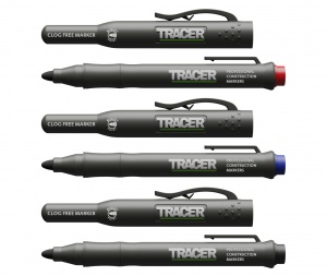 TRACER Clog Free Marker Kit - 3pc pack (1x Black / 1x Blue / 1x Red) with site holsters