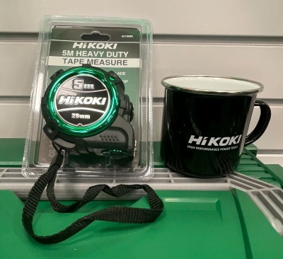 Hikoki 4310086 5m Double-sided nylon coated tape measure + Metal Hikoki mug FOC
