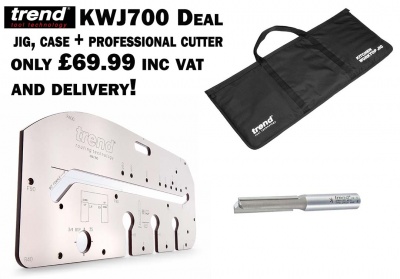 KWJ700 WORKTOP JIG DEAL, CASE AND 3/83 X 1/2'' TC PRO CUTTER