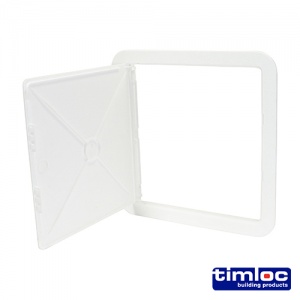 305 x 305 Timloc Access Panel - Plastic - Hinged - White Qty Bag 1