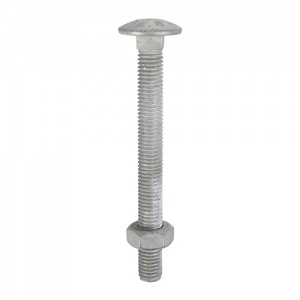 M8 x 50 Carriage Bolt & Hex Nut - HDG 100 PCS