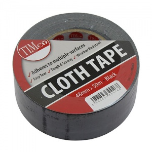 50m x 48mm Cloth Tape Black 1 EA