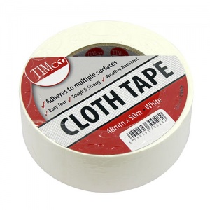 50m x 48mm Cloth Tape White 1 EA