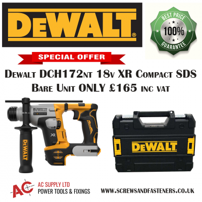 DeWalt DCH172N-XJ 18V XR Brushless Ultra Compact SDS+ Rotary Hammer Bare Unit