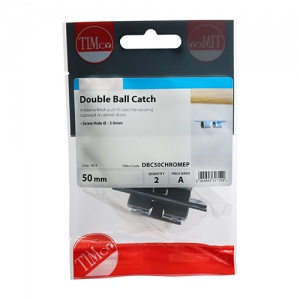 50mm Double Ball Catches - Chrome Qty TIMpac 2
