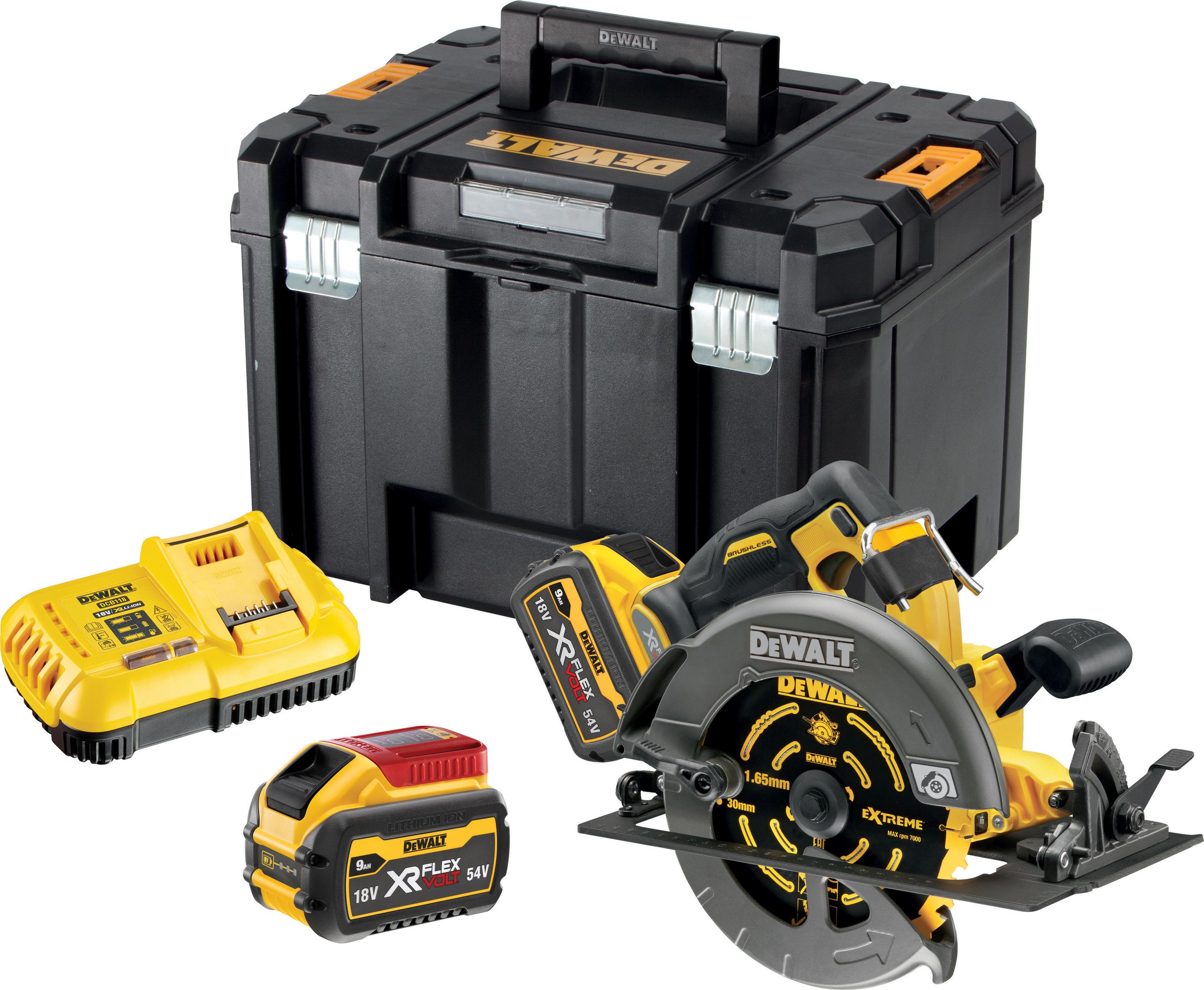 DEWALT DCS520T2-GB 54V XR Flexvolt Cordless Brushless Plunge Saw With 2 x  6.0Ah Batteries