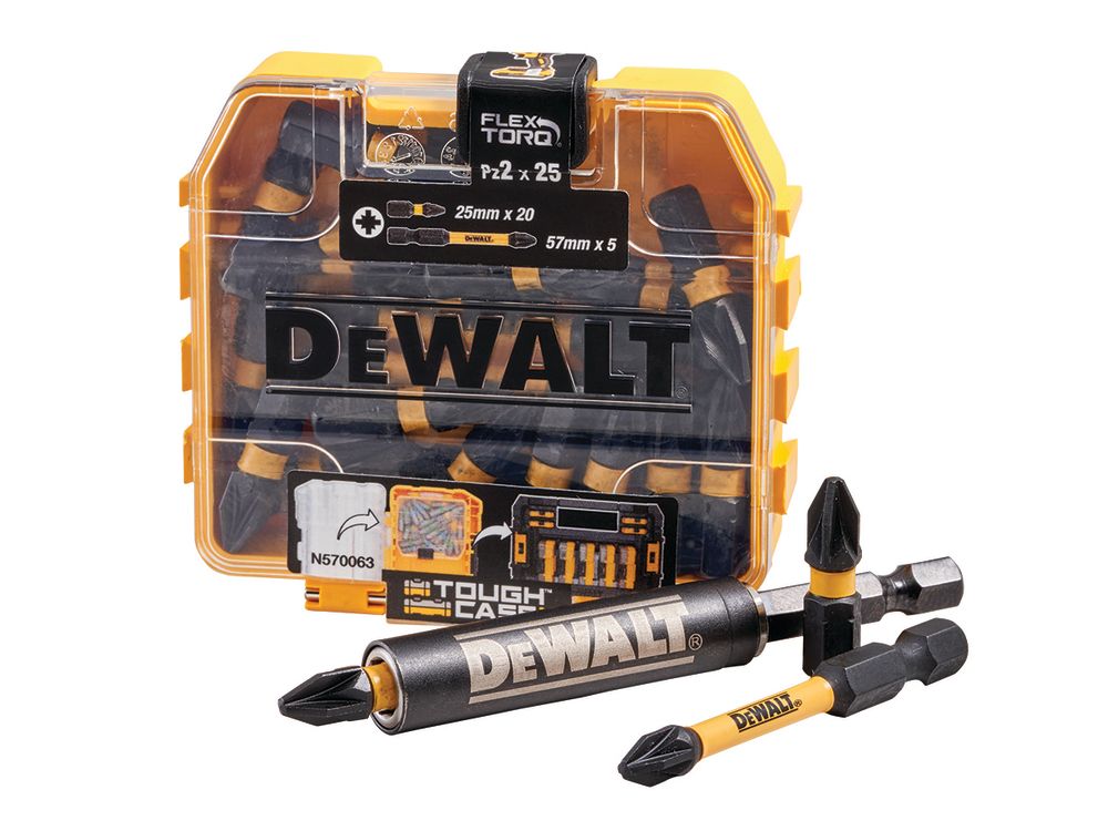 DeWALT FlexTorq Extreme Impact Screwdriver Bits – PZ2 Pozi – 50mm – 2 Pack – Fits Makita & Other Impact Drivers
