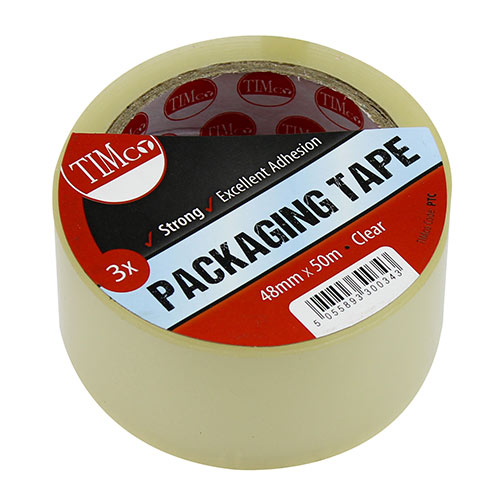 50m x 48mm Packaging Tape Clear 3 PCS Screws & Fasteners