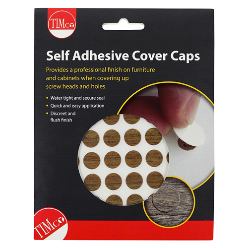 13mm Adhesive Caps Dijon Walnut 112 PCS - Screws & Fasteners