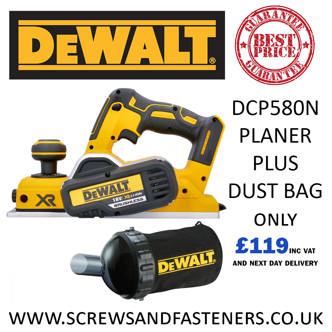 DEWALT DCP580NXJ 18V XR 82MM CORDLESS BRUSHLESS PLANER BODY ONLY PLUS