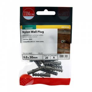 6.0 x 30 Nylon Plug 20 PCS