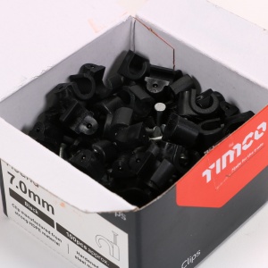 To fit 7.0mm Round Cable Clip Black 100 PCS