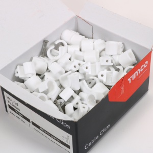 To fit 11.0mm Round Cable Clip White 100 PCS