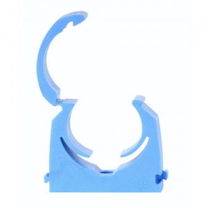 20mm MDPE Hinged Pipe Clip - Blue 10 PCS