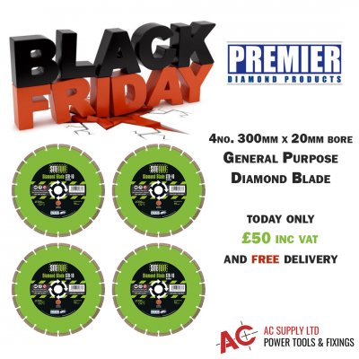 Premier Diamond Site Tuff STB10 Diamond Blade For Building Materials 300mm with 20mm Bore 4PK DEAL