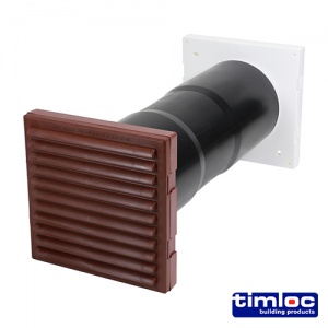 127 x 350 Timloc AeroCore Through-Wall Vent Set with Baffle - Brown Qty Bag 1