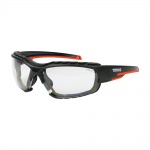 One Size Sports Style Safety Glasses - With Foam Dust Guard - Clear Qty Box 1 Pair