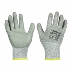 Medium Medium Cut Gloves - PU Coated HPPE Fibre with Glass Fibre Qty Backing Card 1 Pair