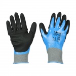 X Large Waterproof Grip Gloves - Sandy Nitrile Foam Coated Polyester Qty Backing Card 1 Pair