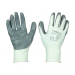Large Secure Grip Gloves - Smooth Nitrile Foam Coated Polyester Qty Backing Card 1 Pair