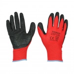 X Large Light Grip Gloves - Crinkle Latex Coated Polyester Qty Backing Card 1 Pair