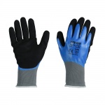 Large Waterproof Grip Gloves - Sandy Nitrile Foam Coated Polyester Qty Backing Card 1 Pair