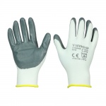 Medium Secure Grip Gloves - Smooth Nitrile Foam Coated Polyester Qty Backing Card 1 Pair