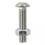 M6 x 12 Button Socket & Nut - A2 SS 8 PCS