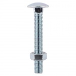 M6 x 100 Carriage Bolt & Hex Nut - BZP 4 PCS