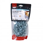 M6 x 40 Carriage Bolt & Hex Nut - BZP 120 PCS