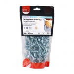 M6 x 50 Carriage Bolt & Hex Nut - BZP 90 PCS