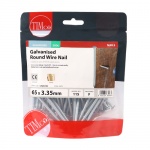 65 x 3.35 Round Wire Nail - Galvanised 0.5 KG