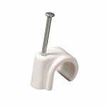 22mm Nail In Pipe Clip - White 50 PCS