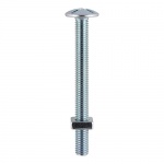 M6 x 60 Roofing Bolt & SQ Nut - BZP 6 PCS