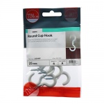 25mm Cup Hooks - Round - White Qty TIMpac 6