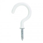 38mm Cup Hooks - Round - White Qty TIMpac 4