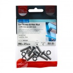 M6 x 25 Set Screw & Hex Nut - A2 SS 6 PCS